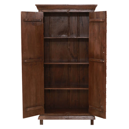 Amwaj Solid Wood Antique Armoire With Internal Shelves – handcrafted solid wood furniture