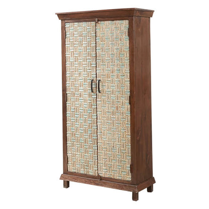 Amwaj Solid Wood Antique Armoire With Internal Shelves – handcrafted solid wood furniture