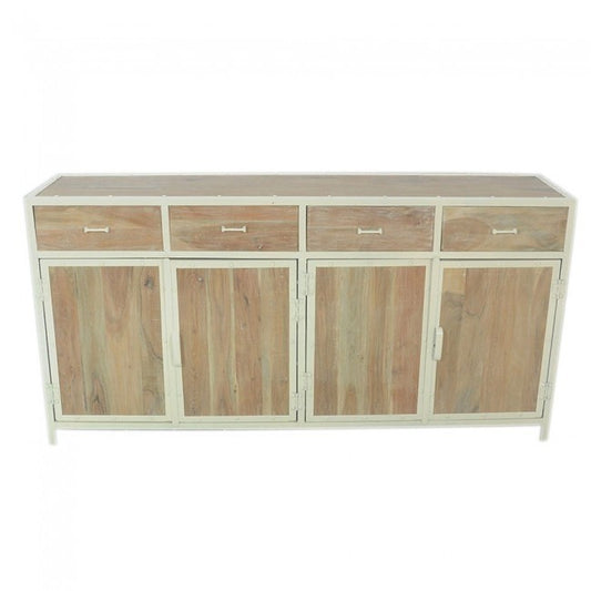 ANGLE METAL AND TIMBER SIDEBOARD XL-White wash-180-40-90