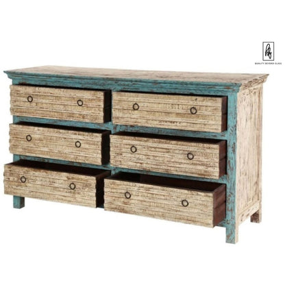 ANGEL Mango Wood Bedroom Dresser With Six Drawers by Hibashi Furniture – handcrafted solid wood furniture made in India