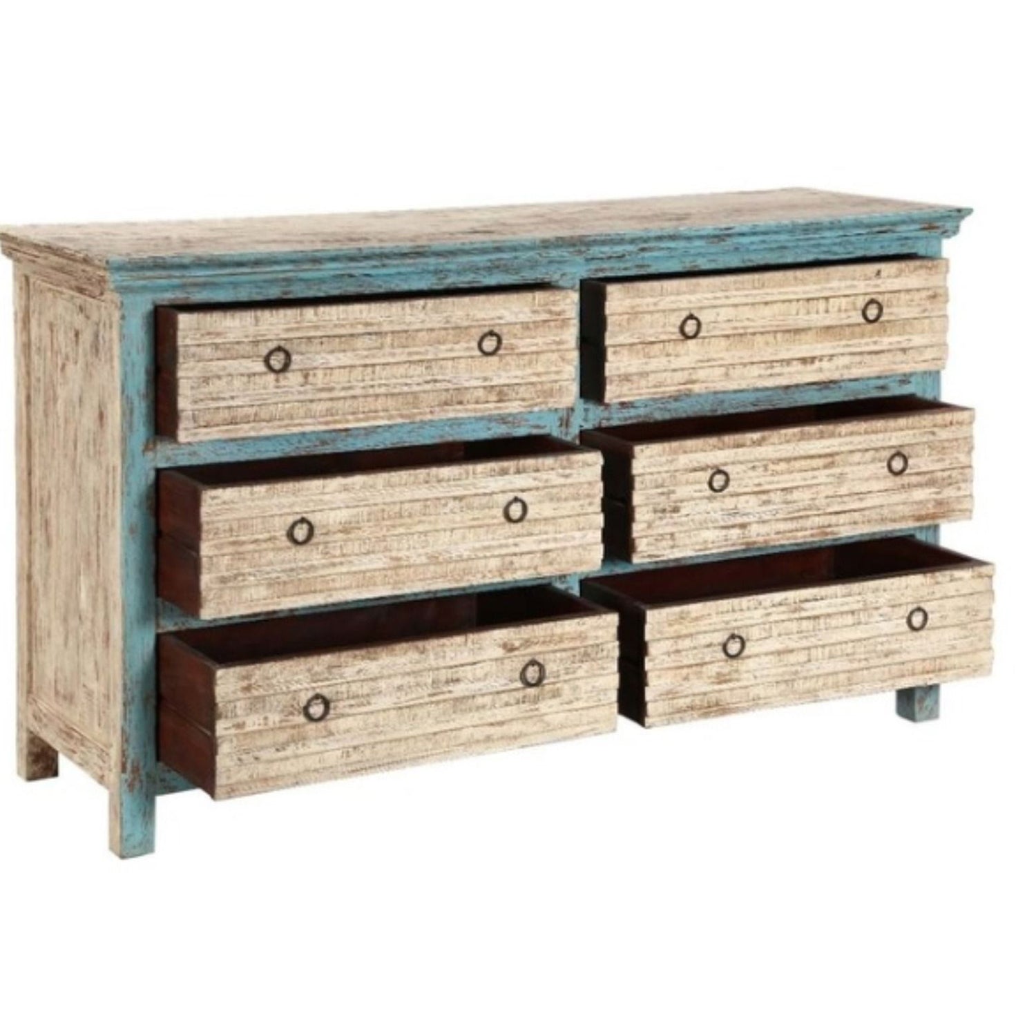 ANGEL Mango Wood Bedroom Dresser With Six Drawers by Hibashi Furniture – handcrafted solid wood furniture made in India