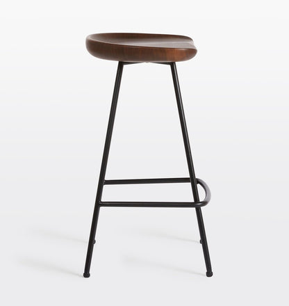 Angeles Counter Stool with Metal Legs by Hibashi Furniture – handcrafted solid wood furniture made in India