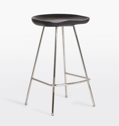 Angeles Counter Stool with Metal Legs by Hibashi Furniture – handcrafted solid wood furniture made in India