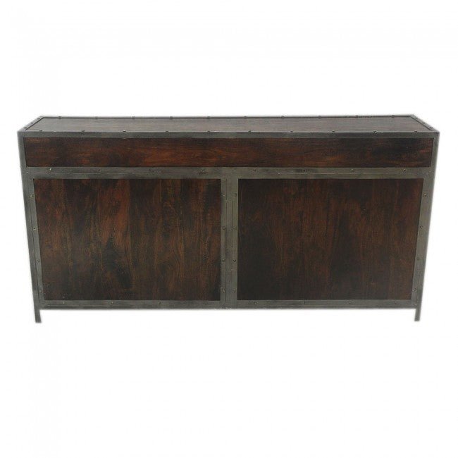 ANGLE METAL AND TIMBER SIDEBOARD XL - Chocolate - 180 - 40 - 90 – handcrafted solid wood furniture
