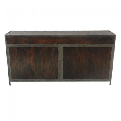 ANGLE METAL AND TIMBER SIDEBOARD XL - Chocolate - 180 - 40 - 90 – handcrafted solid wood furniture
