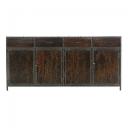 ANGLE METAL AND TIMBER SIDEBOARD XL - Chocolate - 180 - 40 - 90 – handcrafted solid wood furniture