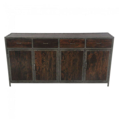 ANGLE METAL AND TIMBER SIDEBOARD XL - Chocolate - 180 - 40 - 90 – handcrafted solid wood furniture