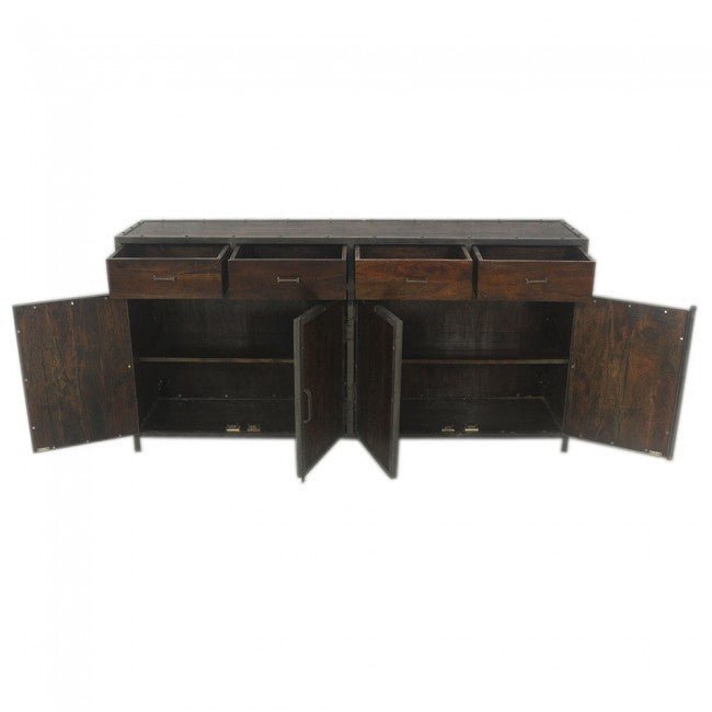 ANGLE METAL AND TIMBER SIDEBOARD XL - Chocolate - 180 - 40 - 90 – handcrafted solid wood furniture