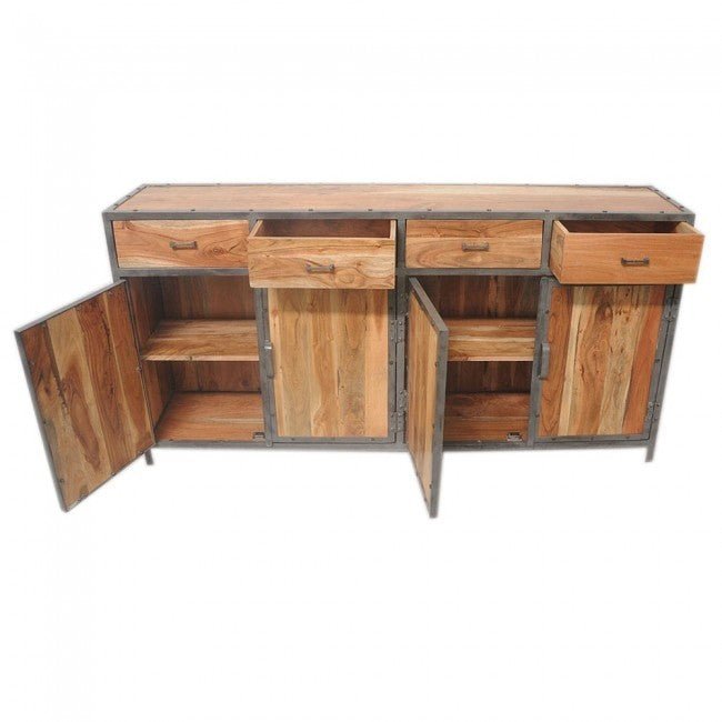 ANGLE METAL AND TIMBER SIDEBOARD XL - Natural - 180 - 40 - 90 – handcrafted solid wood furniture