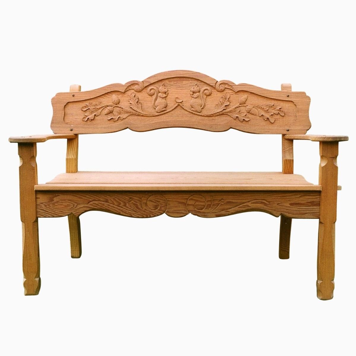 ANILA Hand Carved Garden Bench – handcrafted solid wood furniture