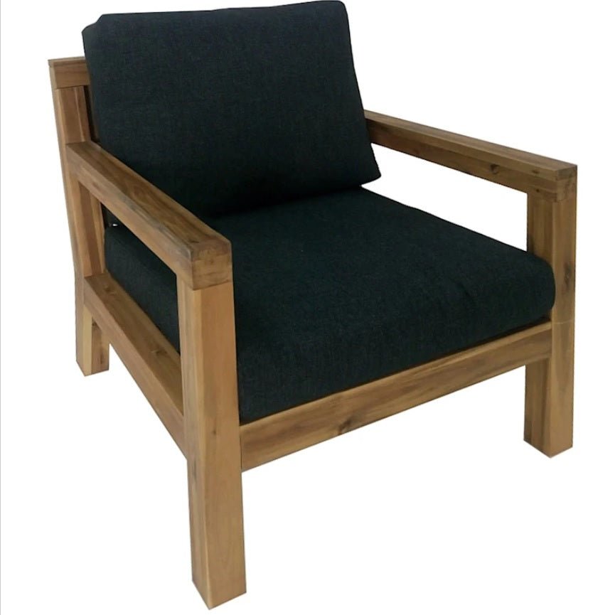 ANITA Acacia Wood Arm Chair & Cushion – handcrafted solid wood furniture