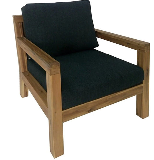 ANITA Acacia Wood Arm Chair & Cushion – handcrafted solid wood furniture