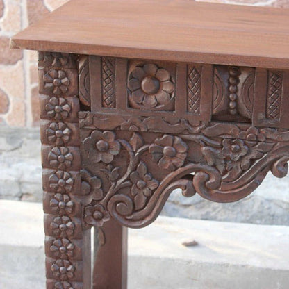 Antique Hand Carved Hall Table – handcrafted solid wood furniture