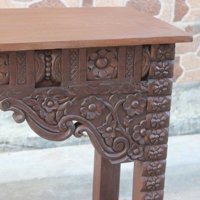 Antique Hand Carved Hall Table – handcrafted solid wood furniture