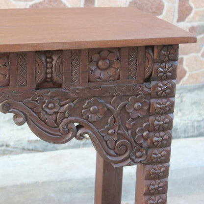 Antique Hand Carved Hall Table – handcrafted solid wood furniture