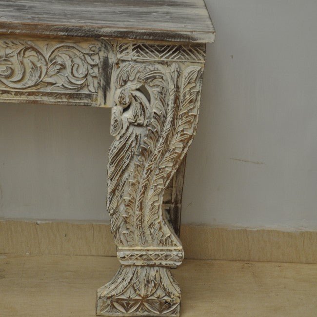 Antique Hand Carved Hall Table – handcrafted solid wood furniture
