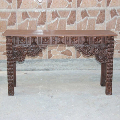 Antique Hand Carved Hall Table – handcrafted solid wood furniture