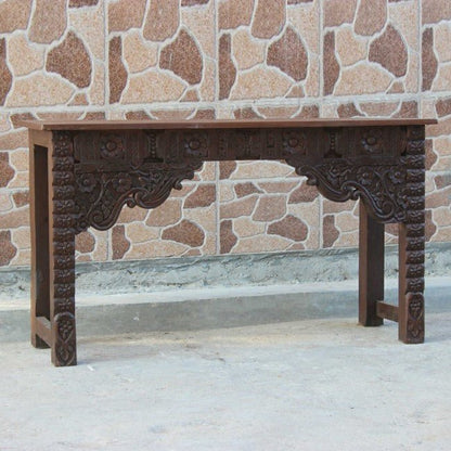 Antique Hand Carved Hall Table – handcrafted solid wood furniture