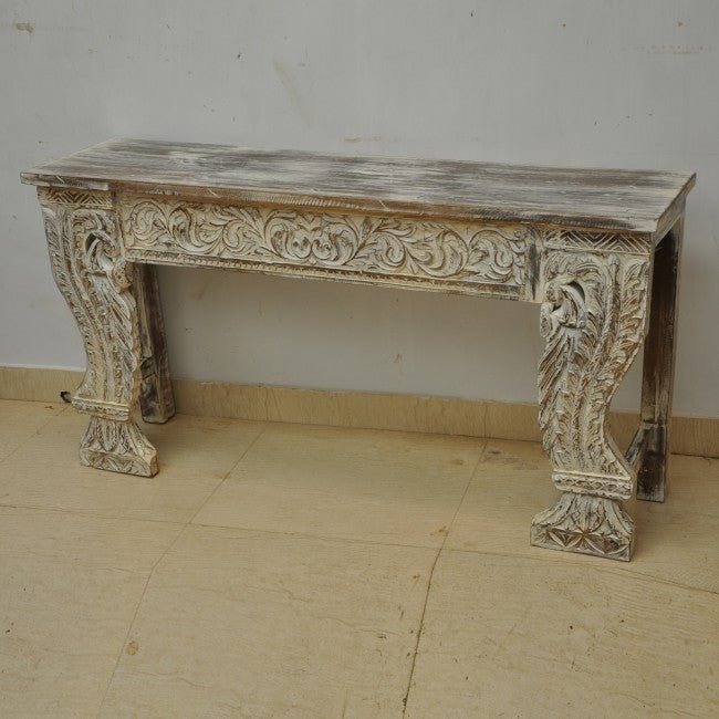 Antique Hand Carved Hall Table – handcrafted solid wood furniture