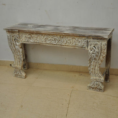 Antique Hand Carved Hall Table – handcrafted solid wood furniture