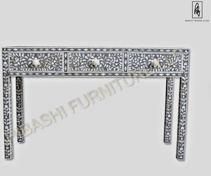 Arabian Bone inlay home office desk – handcrafted solid wood furniture