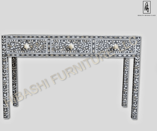 Arabian Bone inlay home office desk – handcrafted solid wood furniture