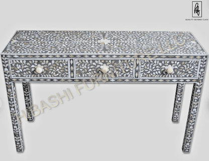 Arabian Bone inlay home office desk – handcrafted solid wood furniture