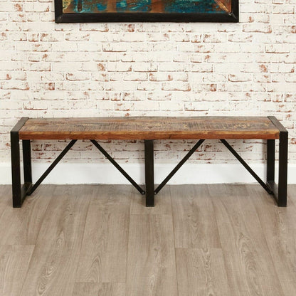 Aspen Reclaimed Wood 6 Seater Dining Set, Table, Bench & Chair – handcrafted solid wood furniture