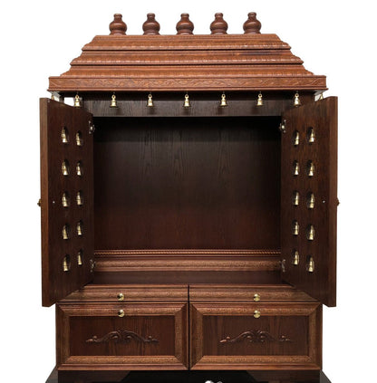 Astha Hand Carved Indian Solid Wood Indoor Temple / Mandir – handcrafted solid wood furniture
