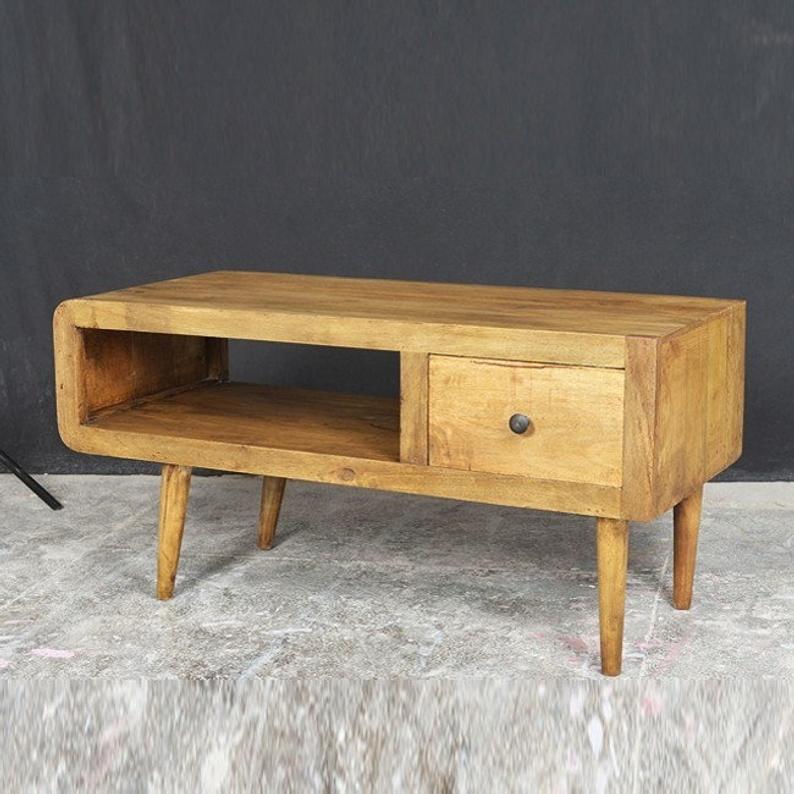 AVALON Scandinavian 1 Drawer Coffee Table – handcrafted solid wood furniture