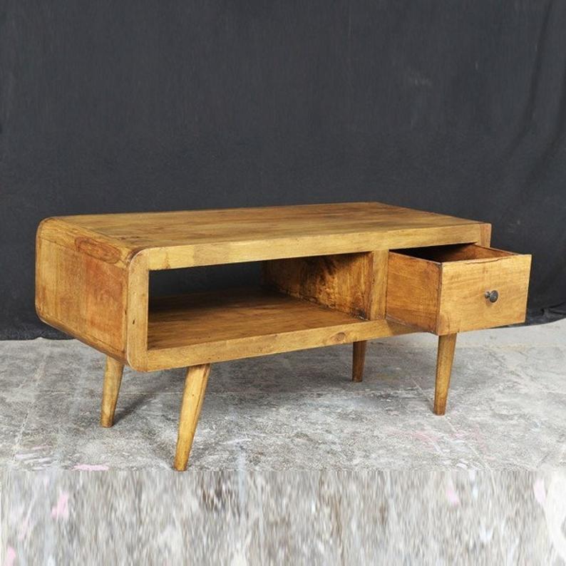 AVALON Scandinavian 1 Drawer Coffee Table – handcrafted solid wood furniture