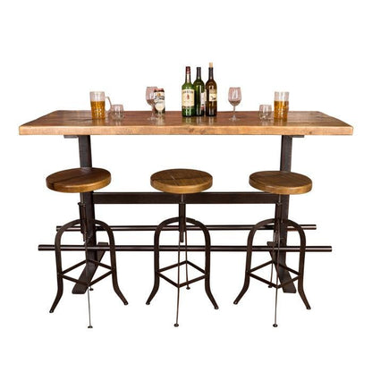 Baler Industrial Hand made Iron Beam Bar Table – handcrafted solid wood furniture