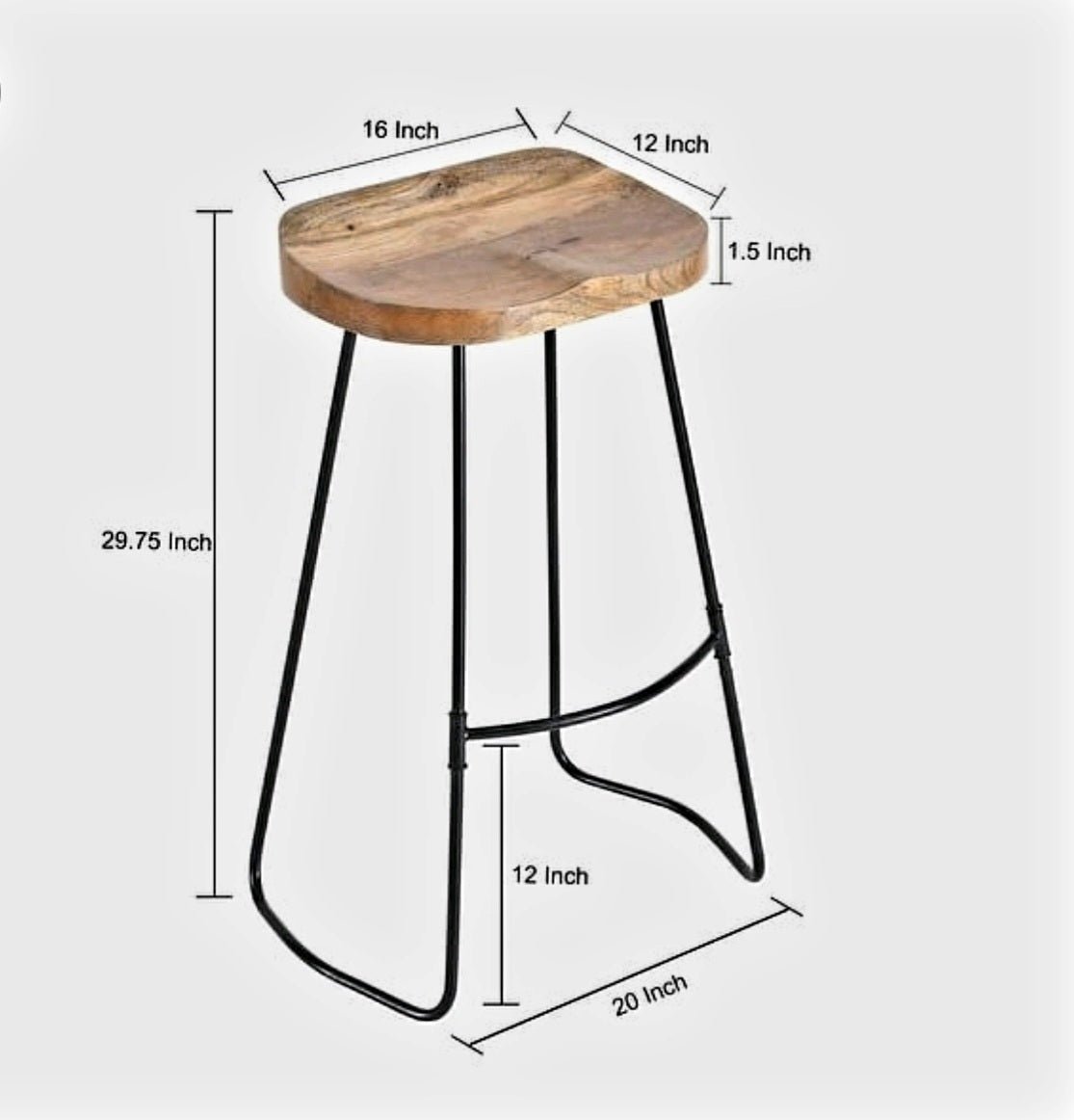 Banga Retro Rectangular Bar Table Natural Industrial Pub Table – handcrafted solid wood furniture