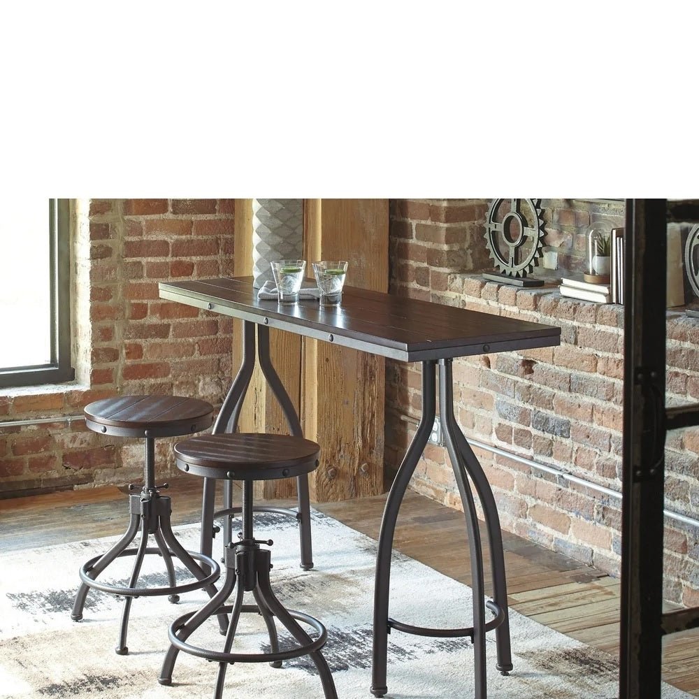 BANI Counter Height 3 - piece Table and Bar Stool Set – handcrafted solid wood furniture