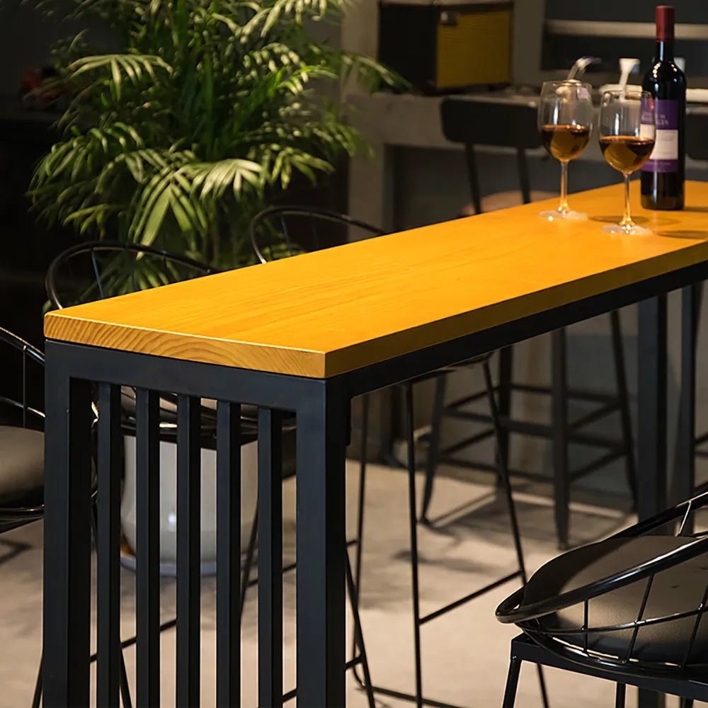 Bansud Industrial Mini Home Bar Mango Wood Bar Table – handcrafted solid wood furniture