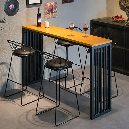 Bansud Industrial Mini Home Bar Mango Wood Bar Table – handcrafted solid wood furniture