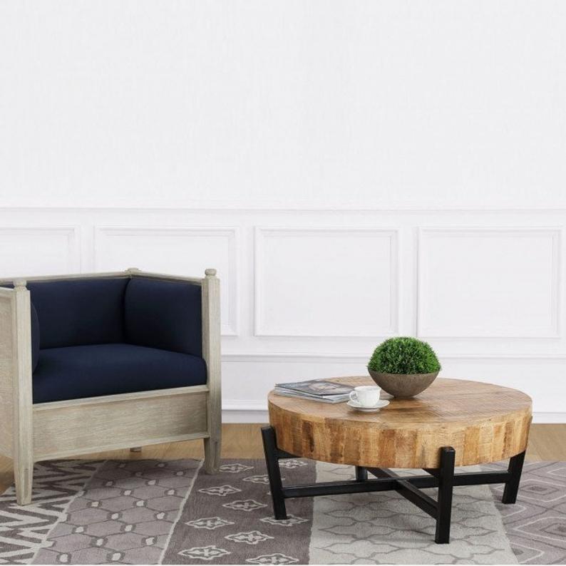 BARN Wood Metal Legs Coffee Table – handcrafted solid wood furniture