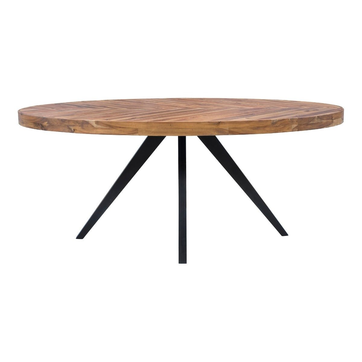 BAYBAY Industrial Oval Dining Table – handcrafted solid wood furniture