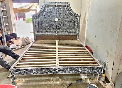 Hibashi Handmade Bone inlay Bed