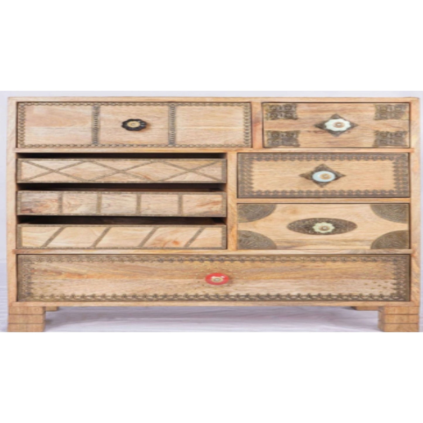 Beauty Solid Mango Wood Hand Carved Cabinet – handcrafted solid wood furniture