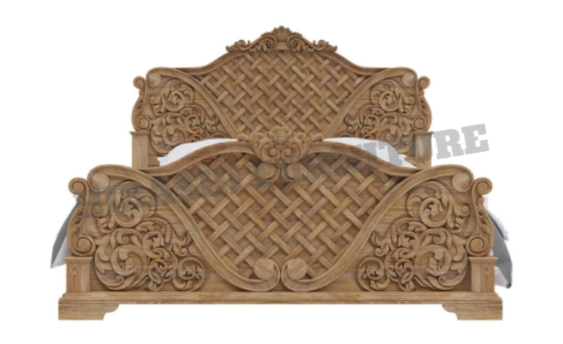 Blossom Solid Mango Wood Traditional Rustic Platform Bed – handcrafted solid wood furniture