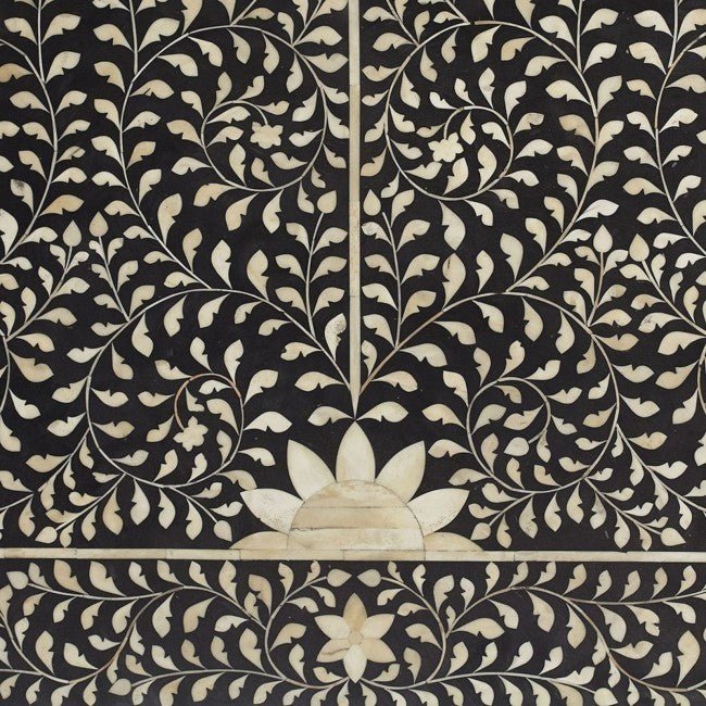 Bone Inlaid wooden wall panel/bed head board/bedhead – handcrafted solid wood furniture