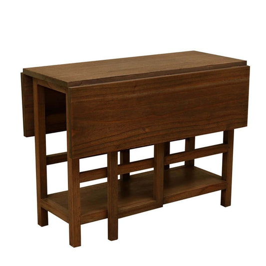 Boston Indian Solid Wood Drop Leaf Dining Table And Chair Set – handcrafted solid wood furniture