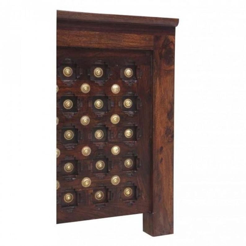 Brass Work Indian Antique Style Solid Wood Bed Frame – handcrafted solid wood furniture