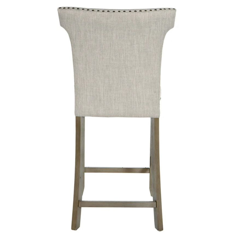 AMAN Upholstered Counter Stool with Nailheads