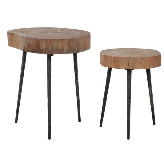 Bucari Industrial Nesting Table - Set of 2 – handcrafted solid wood furniture