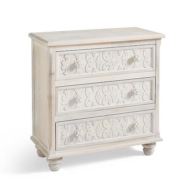 CAPIZ Hand Carved 3 Drawer Dresser – handcrafted solid wood furniture