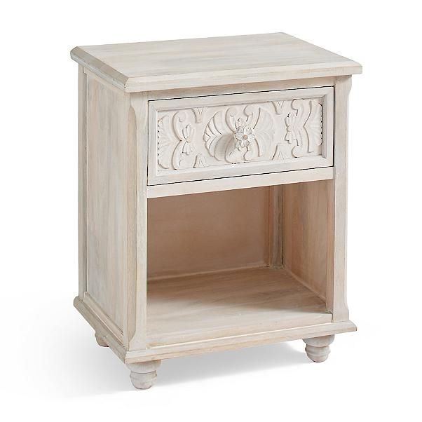CAPIZ Hand Carved Nightstand – handcrafted solid wood furniture
