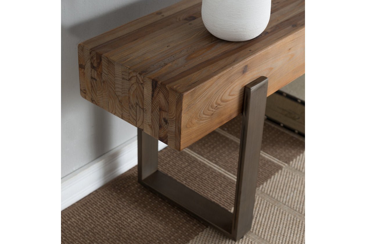 CARCAR Rustic Industrial Bench – handcrafted solid wood furniture