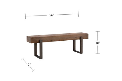CARCAR Rustic Industrial Bench – handcrafted solid wood furniture